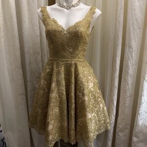 Aspeed Gold Lace Prom Festive Dress